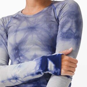 Lululemon blue/white swiftly tech top